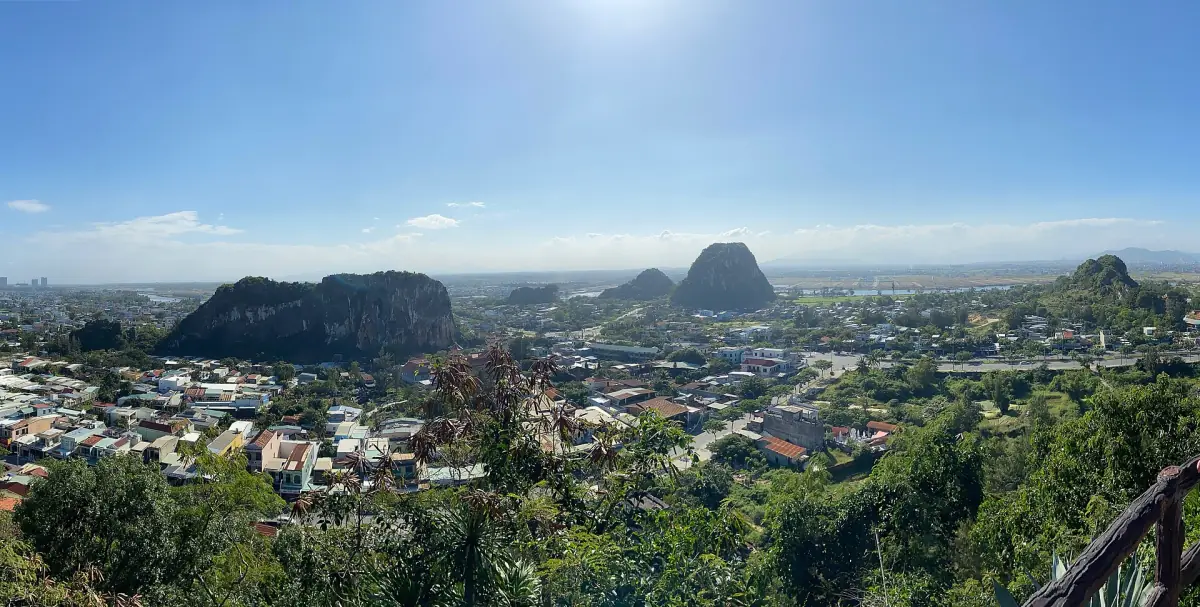 The Marble Mountains rising above Da Nang